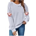 thumbnail image 1 of Yangnuo Womens Printed Chirstmas Cute Sweatshirts Trendy Christmas Women's Fashion Long Sleeve Round Neck T-Shirt Printing Loose Blouse Hoodless Sweatshirts Top, 1 of 5