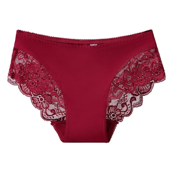 Yangnuo Womens Sexy Cheeky Seamless Lace Underwear Brief Underwear French Thin Perspective Mesh Lace Underwear Cropping Hip Lifting Low Waist Underwear