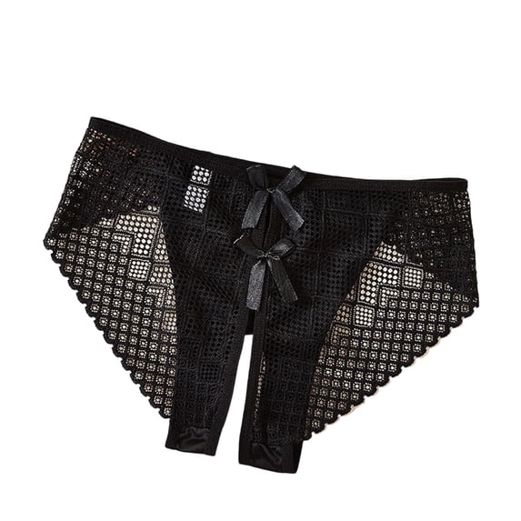 Yangnuo Womens Sexy Cutout Bow Soft Comfy Lace Underwear Brief Underwear French Thin Perspective Mesh Lace Underwear Cropping Hip Lifting Low Waist Underwear