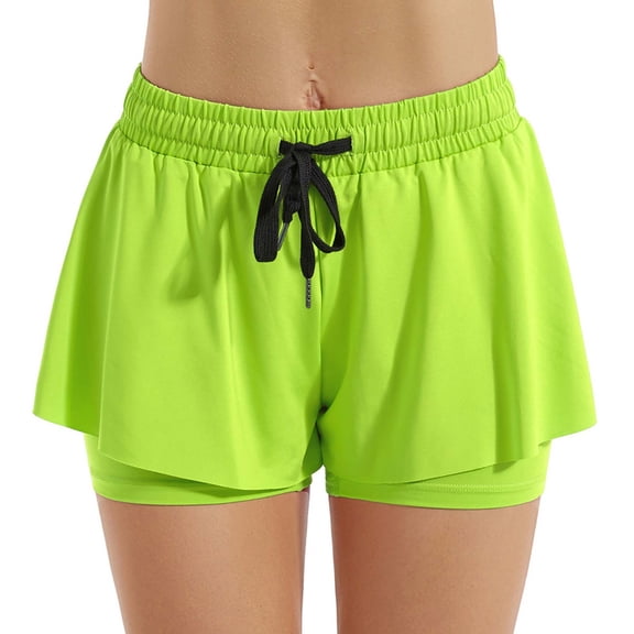 Yangnuo Womens Shorts Spring Summer Drawstrings Athletic Sports 2 in 1 Shorts for Women Women's Spring Summer Casual Sports Tennis Yoga False Two-Piece Breathable Dry Sports Shorts