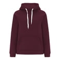 thumbnail image 1 of Yangnuo Womens Solid Color Casual Sports Comfy Hoodies Women's Fashion Solid T-shirt Long Sleeves Drawstring Blouse Round Neck Casual Tops Hooded Sweatshirts, 1 of 4