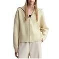 thumbnail image 1 of Yangnuo Womens Trendy Clearance Zip Up Sweater Jackets 2025 Fall Winter Women's Casual Solid Color Loose Cardigan Long Sleeved Sweater Jacket, 1 of 5
