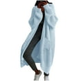 thumbnail image 1 of Yangnuo Womens Trendy Fashion Comfy Long-Length Jackets 2025 Women Solid-color Long-sleeved Cardigan Sweater A Casual Mid-length Top Coat, 1 of 4