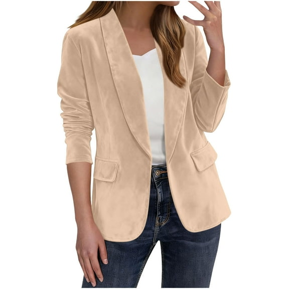 Yangnuo Womens Trendy Long Sleeved Lapel Suede Cardigan Jacket 2025 Fall Winter Women's Solid Color Casual Fashion Long-sleeved Cardigan Jacket Coat Top