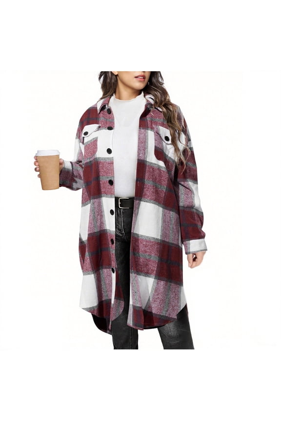 Womens Trendy Warm Buttoned Coat Jackets 2026 Womens Solid Color Long Sleeve Double Breasted Coats Lapel Collar Slim Jackets Coat Outwear