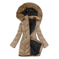 thumbnail image 1 of Yangnuo Womens Trendy Warm Comfy Faux Furry Hooded Puffer Jackets 2025 Women's Solid Color Long-sleeved Hooded Fashion-padded Jacket, 1 of 5