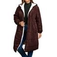 thumbnail image 1 of Yangnuo Womens Trendy Warm Fleece Lined Long Hooded Comfy Puffer Jackets 2025 Fall Winter Women's Solid Color Long-sleeved Hooded Fashion Padded Jacket, 1 of 6