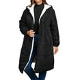 thumbnail image 1 of Yangnuo Womens Trendy Warm Fleece Lined Long Hooded Comfy Puffer Jackets 2025 Fall Winter Women's Solid Color Long-sleeved Hooded Fashion Padded Jacket, 1 of 6
