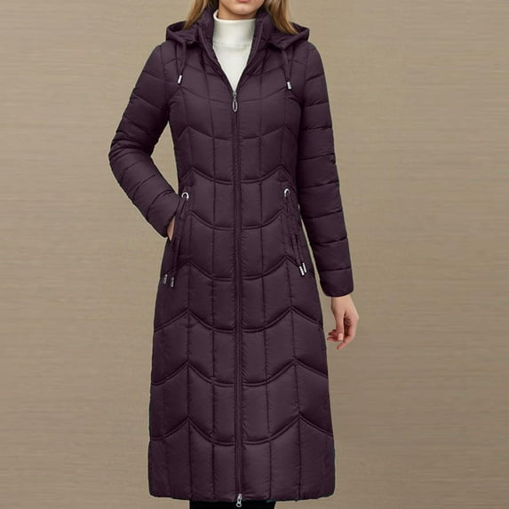 Yangnuo Womens Trendy Warm Hooded Long Puffer Jackets Fall Winter Women's Fashion Thickened Loose Down Jacket With Drawstring And Pockets