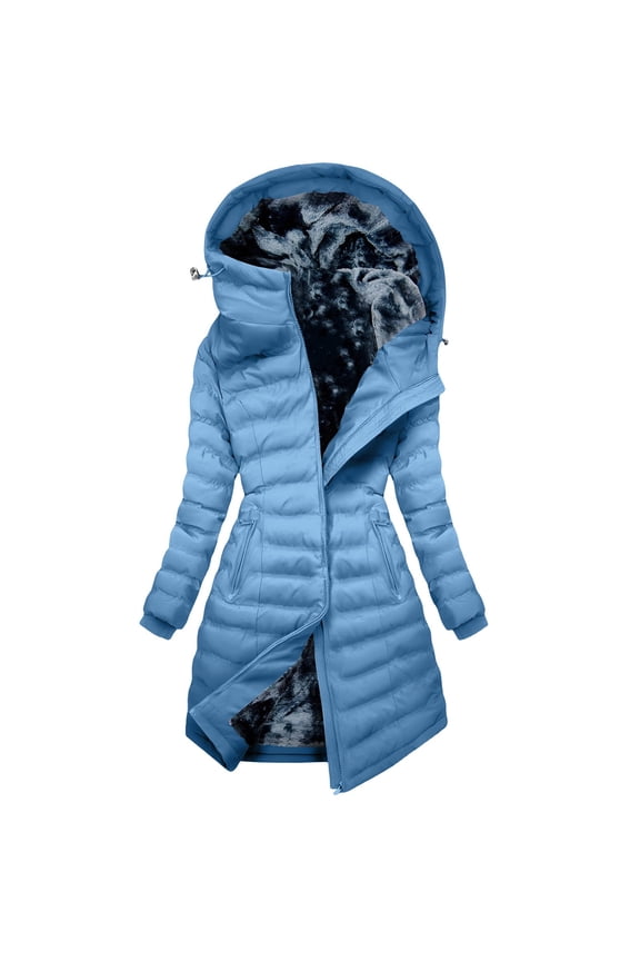 Womens Trendy Warm Hooded Long Puffer Jackets Fall Winter Women's Fashion Thickened Loose Down Jacket With Drawstring And Pockets