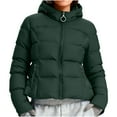 thumbnail image 1 of Yangnuo Womens Trendy Warm Hooded Puffer Jackets 2025 Women Fall and Winter Clothing Solid Color Hooded Zipper Windproof Warm Coat, 1 of 6