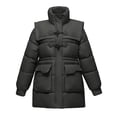 thumbnail image 1 of Yangnuo Womens Winter Coat Jacket Ladies' Casual Colored Long-sleeved Jacket Without A Hood And With A Stand Collar, 1 of 5