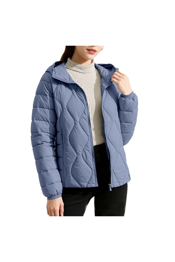 Womens Winter Fashion Comfy Puffer Jackets 2026 Women's Casual Down Jacket Hooded Lightweight Warm Thin Jacket Women's Jacket Warmth