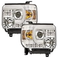 thumbnail image 1 of Yangson CWS-3043C2 Chrome Projector Head Lamps with Rings for 2014 to 2015 GMC Sierra, 1 of 2