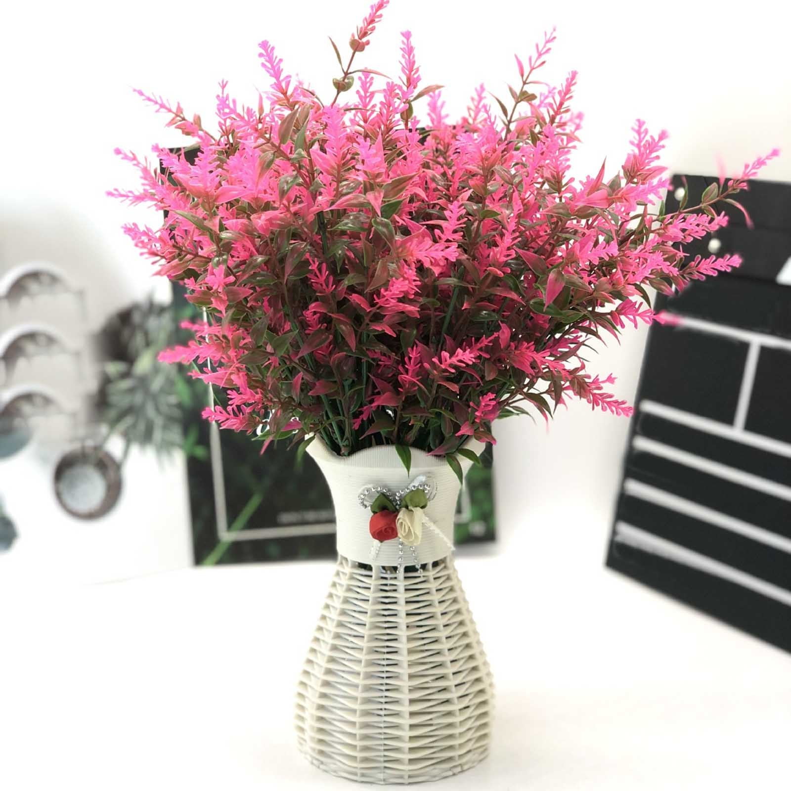 Yanguio12 Bundles Flower Outdoor Colorful Decor Artificial Lavender