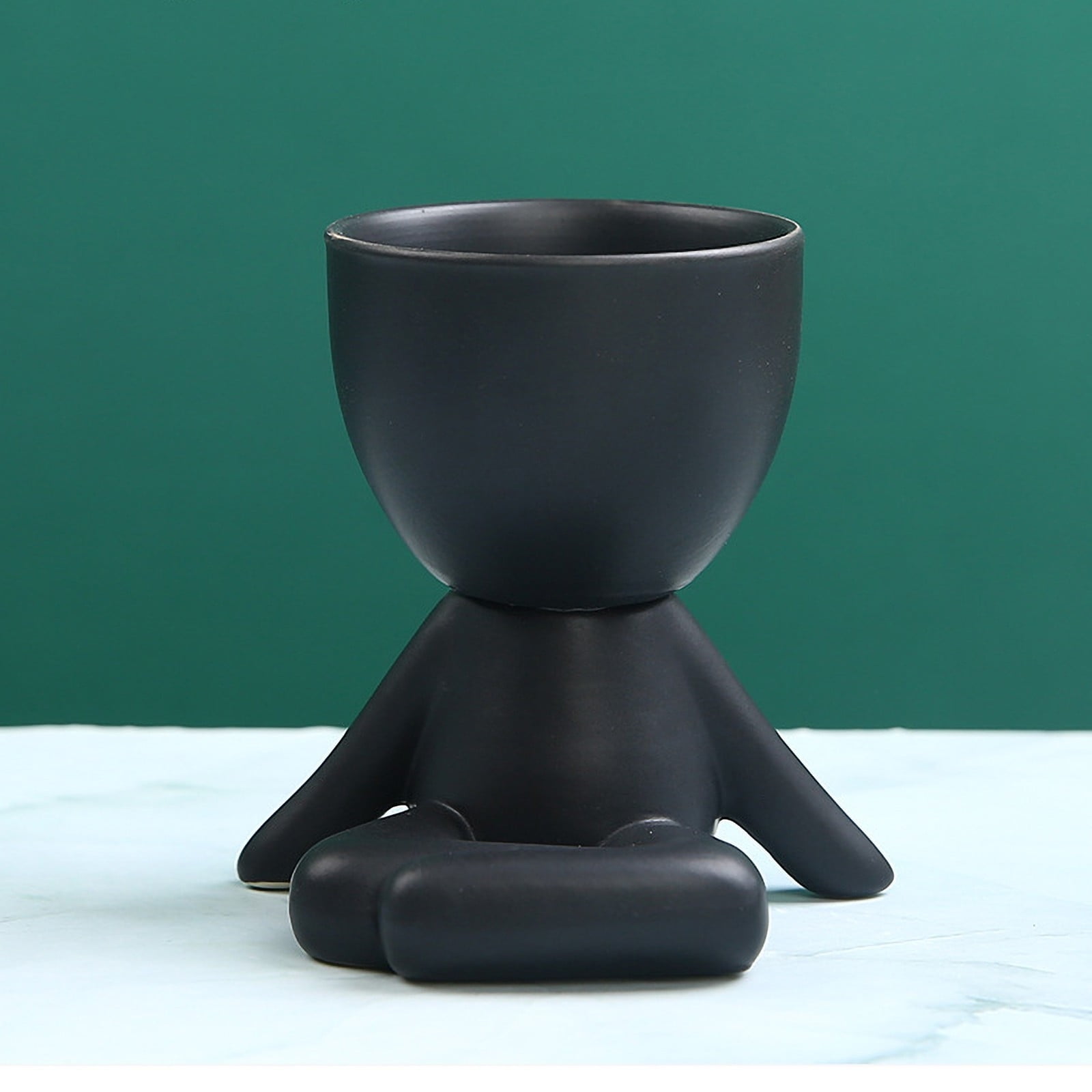 YanguioMini Bonsai Head Grass Hair Ceramic Plant Garden,Tree Doll Grass