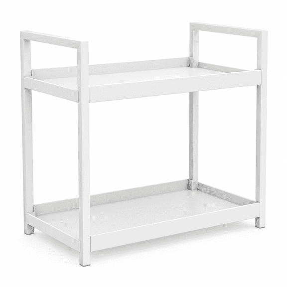 Yangxin 2-Tier Multifunctional Metal Desktop Storage Rack, Versatile Organizer for Bathroom Cosmetics, Kitchen Condiments, and Office Desk Supplies.