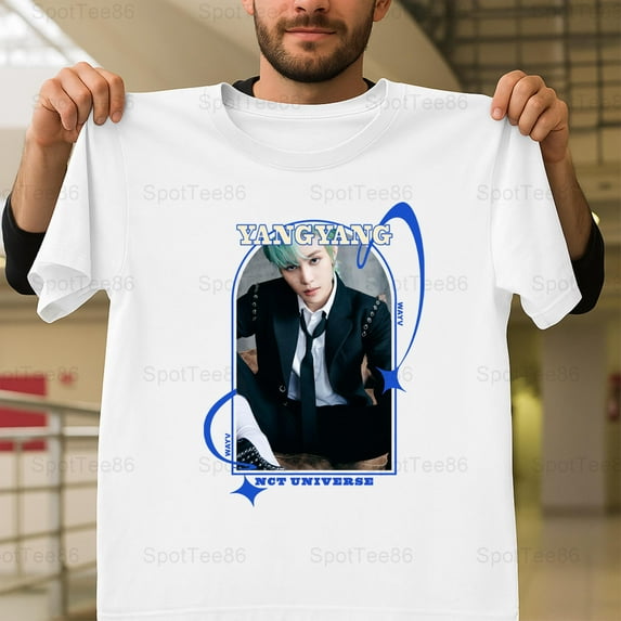 Yangyang WayV Retro Vintage K-Pop Boy Band Music Fan Graphic G119 Unisex T-Shirt, Up to Size 5XL