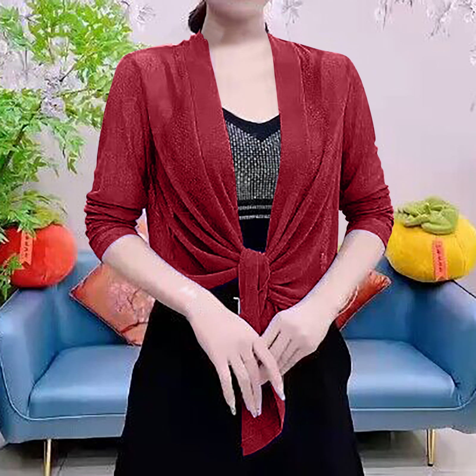 Yanhaigong Shrugs for Women Clearance Summer Bolero Shrug Short Sleeve