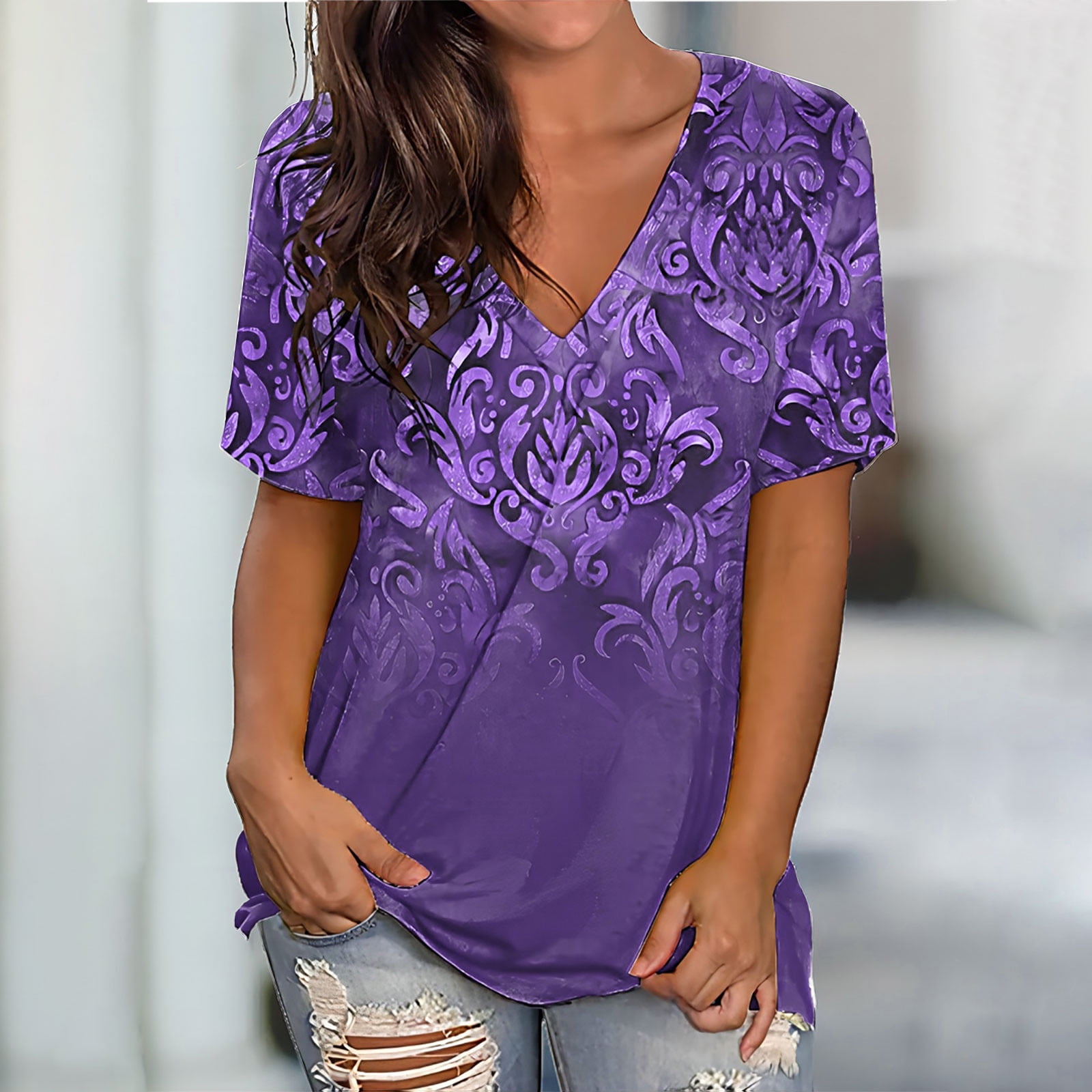 Yanhaigong Womens Active Tops Short Sleeve Workout Tops for Women,Basic