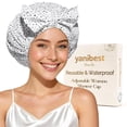 thumbnail image 1 of Yanibest Shower Cap for Women Reusable Waterproof, Adjustable Non-Slip Shower Hair Cap, 1 of 9