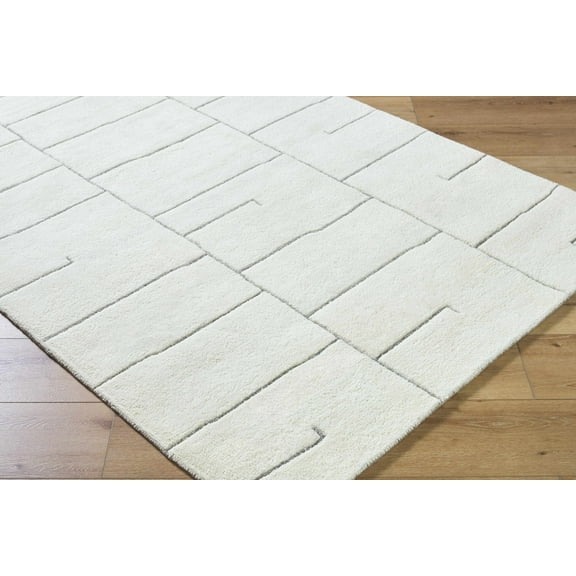 Yanka Bohemian, Transitional Area Rug - Off White, Light Silver - 3'11" x 5'7"