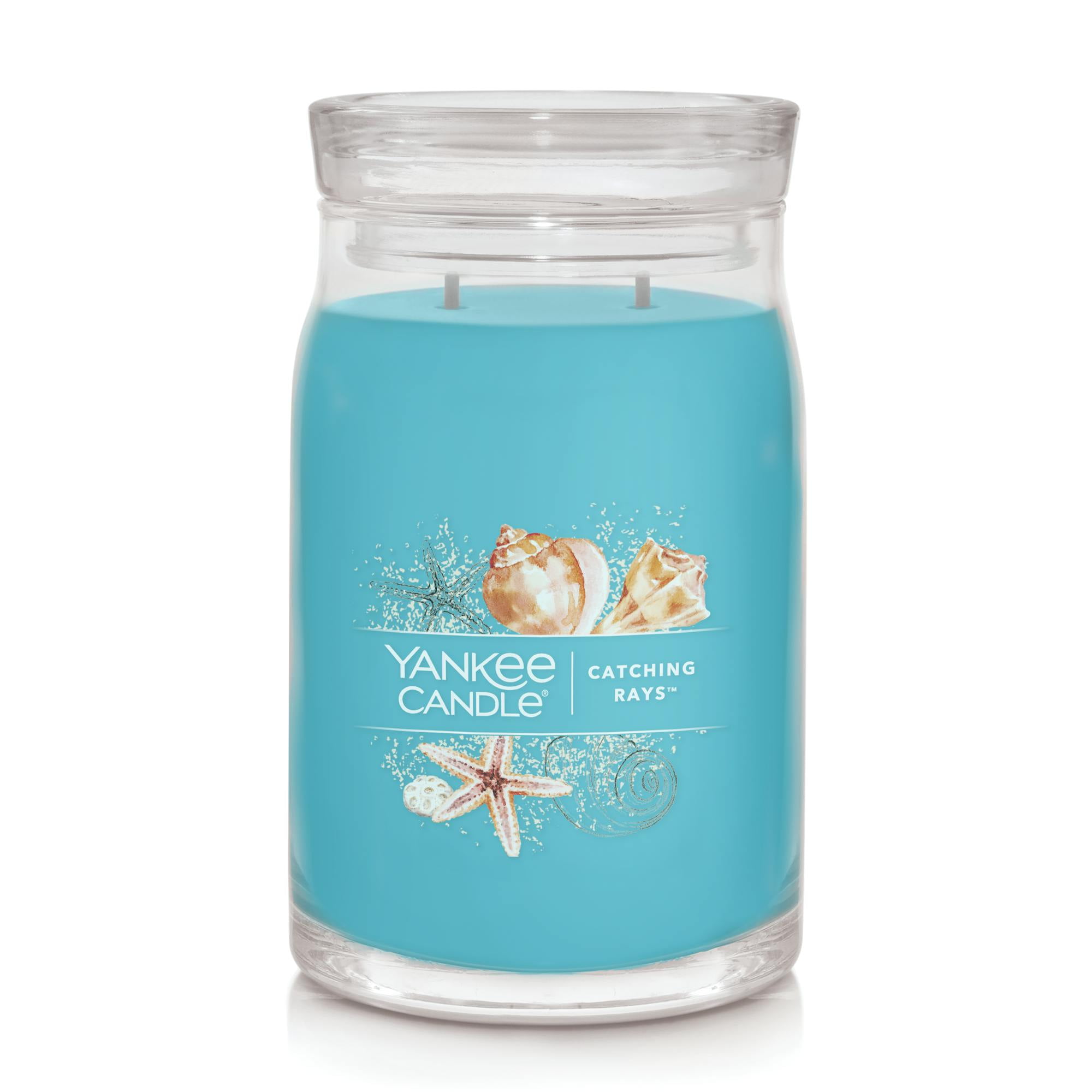 Amber Lavender Scented Soy Candle Jar 4"W x 6"H - Catching Rays