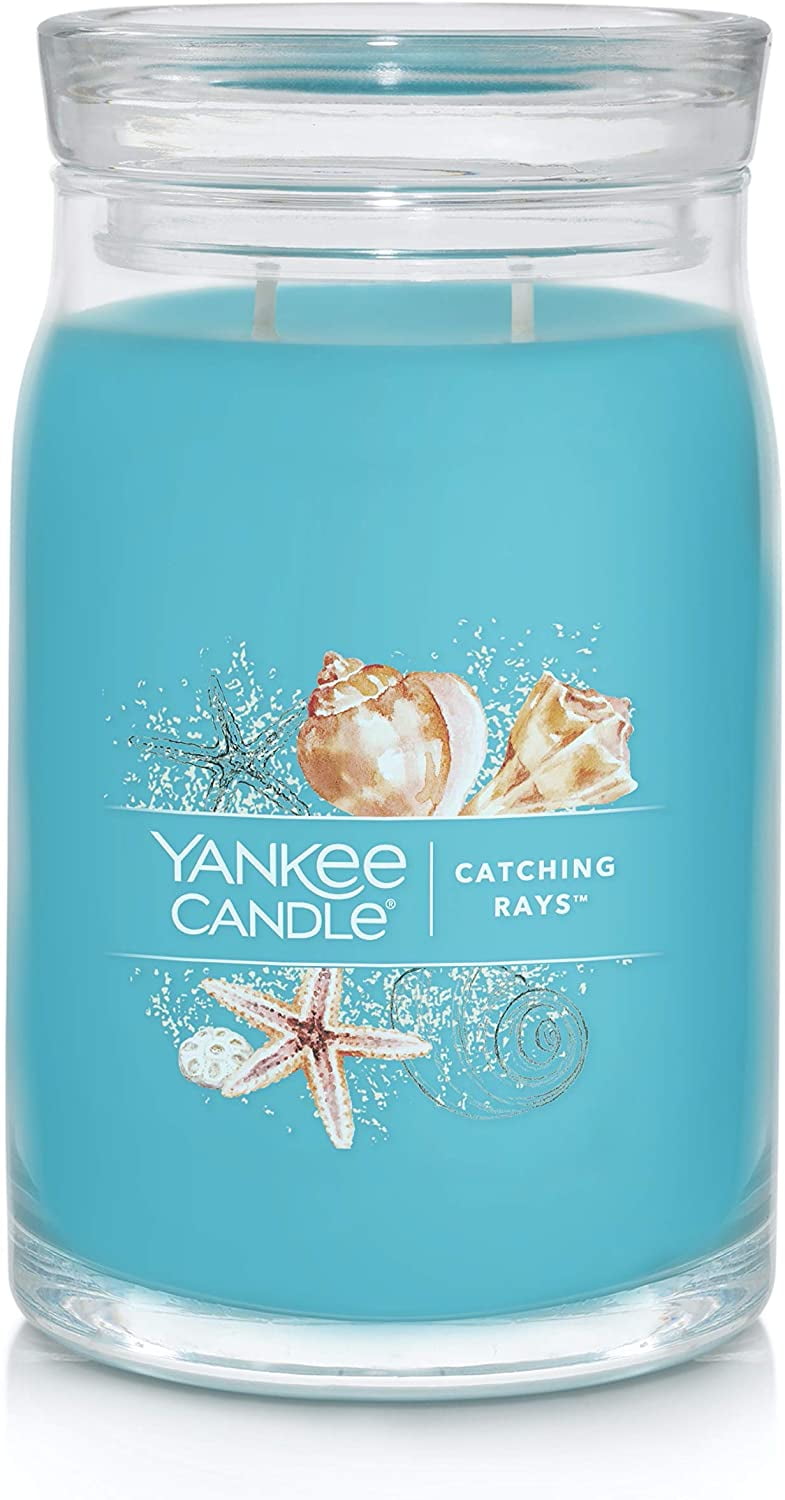 Amber Lavender Scented Soy Candle Jar 4"W x 6"H - Catching Rays
