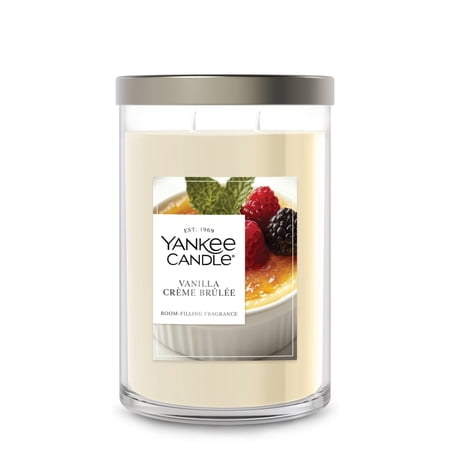 Yankee Candle 20 oz Large Tumbler Scented Candle, Vanilla Crème Brûlée, Off-White