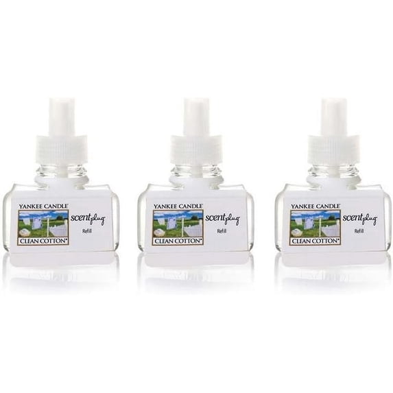 Yankee Candle 3 Pack Clean Cotton ScentPlug Refill 0.6 Oz.