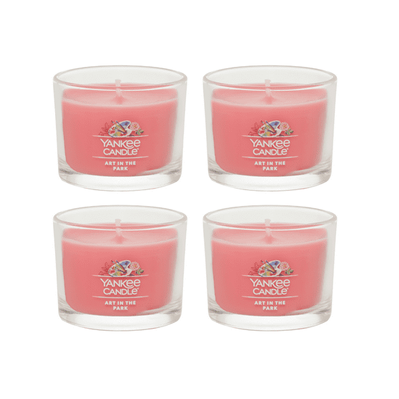 Yankee Candle Art in the Park Signature Votive Mini Candle Glass Jar, 1.3 oz (Pack of 4)