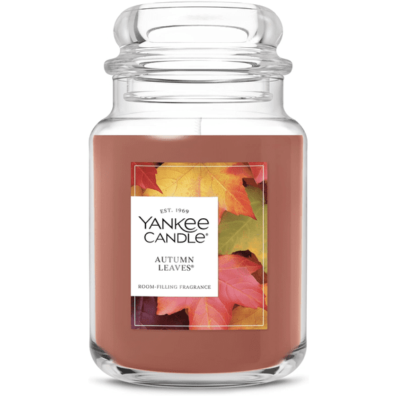Yankee Candle Autumn Leaves, Fall Scented Candle, 22oz Large Jar with up to 150 Hour Burn Time