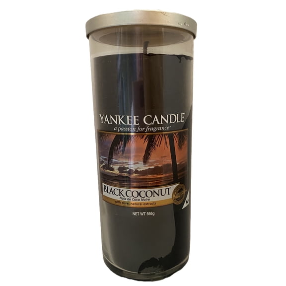 Yankee Candle BLACK COCONUT Large Limited Edition Decorative Pillar Candle - 165 Burn Hours