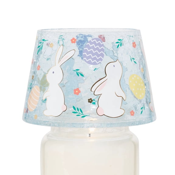 Yankee Candle BUNNIES Easter Spring Large Crackle Glass Jar Candle Shade/Topper