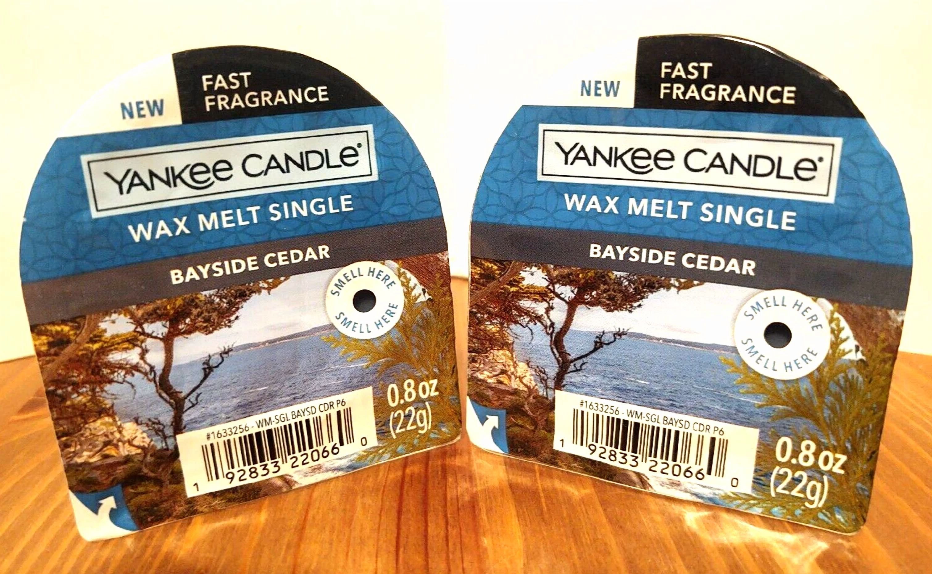 Yankee Candle Bayside Cedar Wax Melt Tart Singles X 2 0.8 Oz Each New