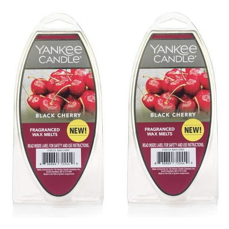 Yankee Candle Black Cherry Fragranced Wax Melts, 2.6 oz Pack of 2
