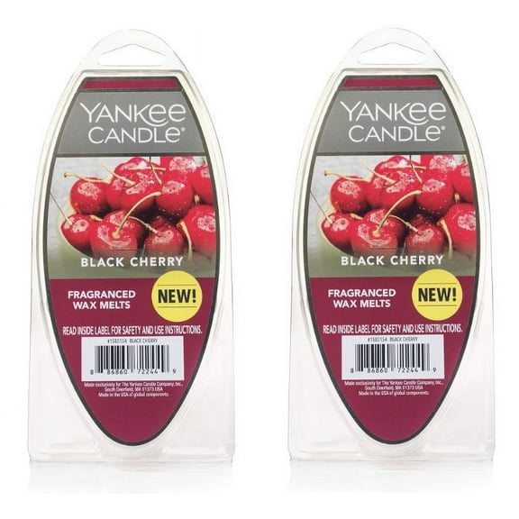 Yankee Candle Black Cherry Fragranced Wax Melts, 2.6 oz Pack of 2