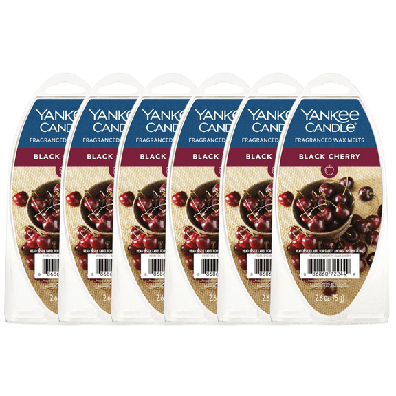 Yankee Candle Black Cherry Fragranced Wax Melts, 6 Wax Spheres per Package, Pack of 6 (36 Cubes Total)