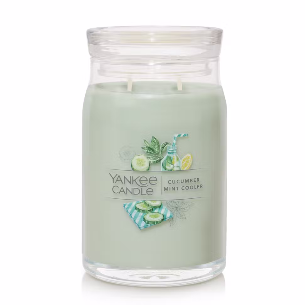 Yankee Candle CUCUMBER MINT COOLER Large Signature 2-Wick 20oz Jar Candle