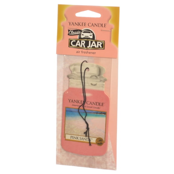 Yankee Candle Car Jar Air Freshener Fragrance-Infused Paperboard, Pink Sands