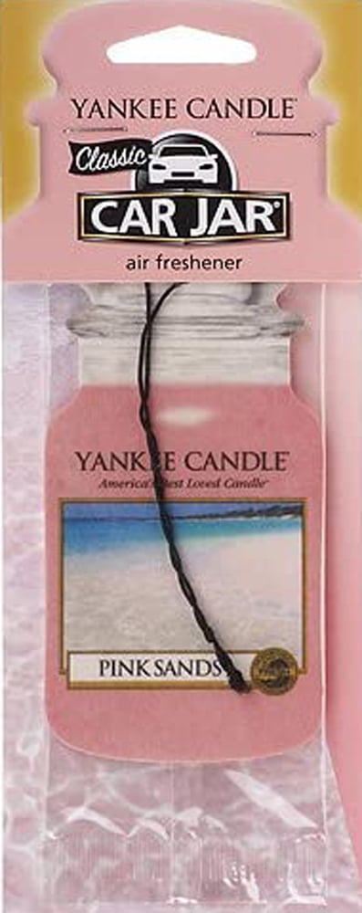 Yankee Candle Car Jar Air Freshener Fragrance-Infused Paperboard, Pink  Sands