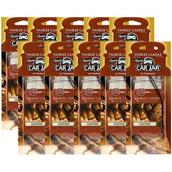 Yankee Candle Car Jar Leather Air Freshener (10 Pack)