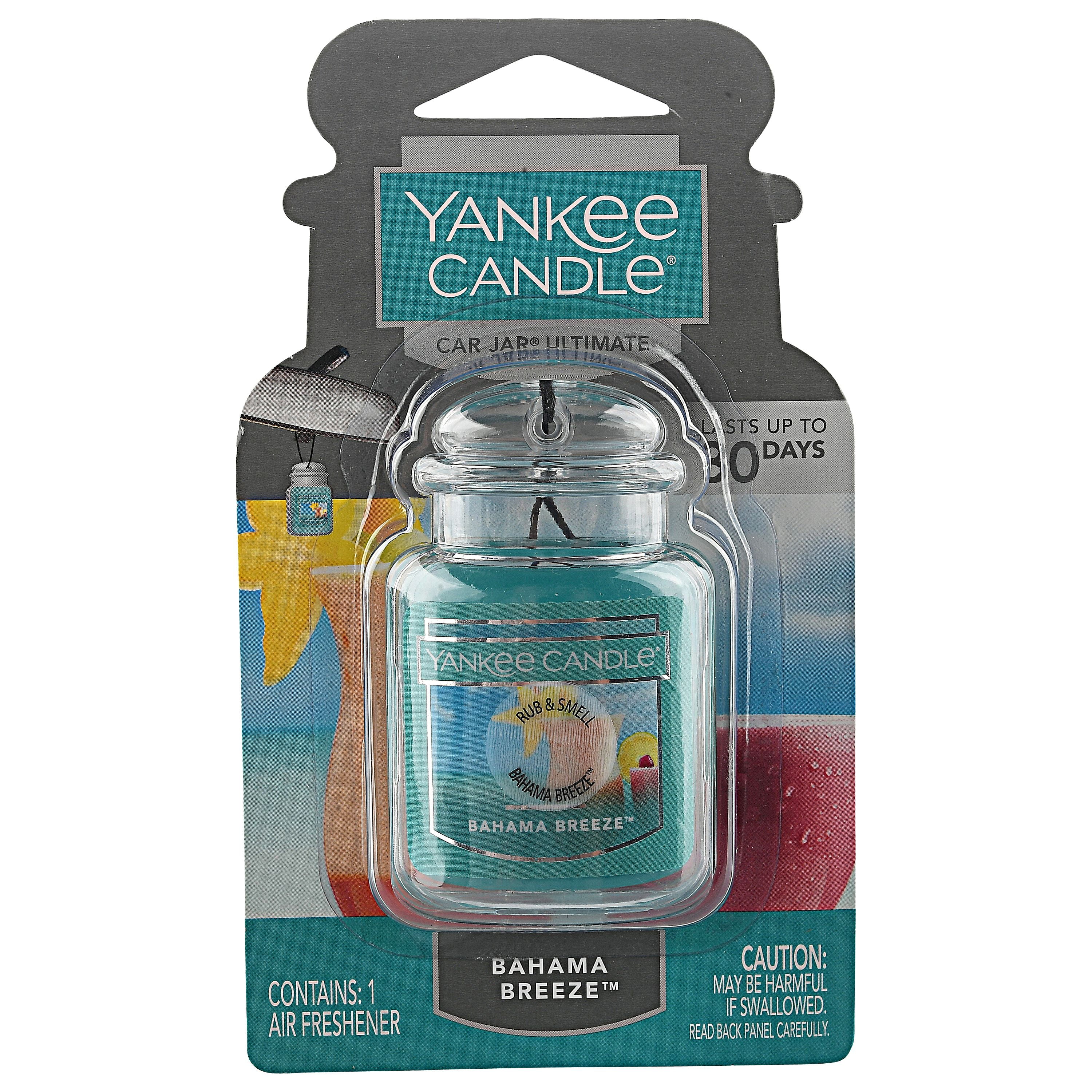 Yankee Candle Car Jar Classic Auto ,Home & Office Air Freshener, Bahama  Breeze