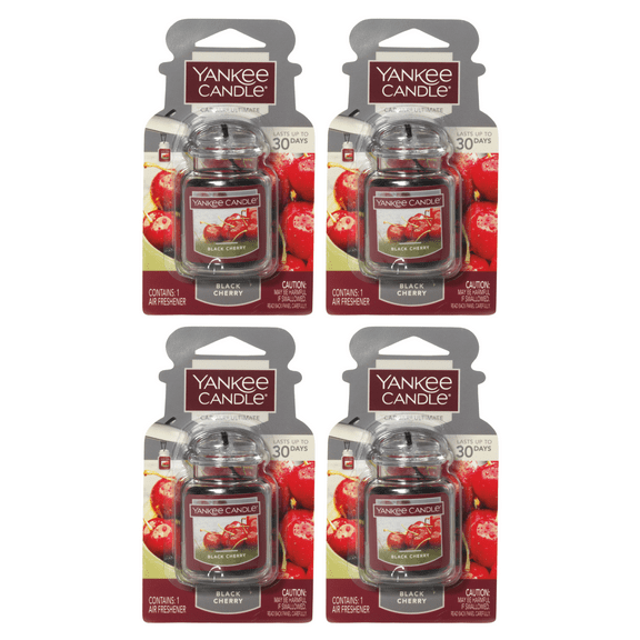 Yankee Candle Car Jar Ultimate, Black Cherry, 0.96 oz (Pack of 4)