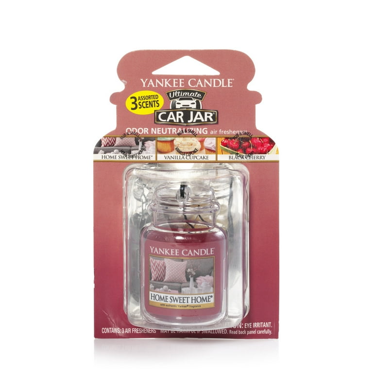 Yankee Candle Car Jar Ultimate Hanging Air Freshener 3-Pack (Vanilla  Cupcake, Black Cherry, and Home Sweet Home) 