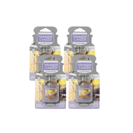 Yankee Candle Car Jar Ultimate Hanging Car Air Fresheners, Lemon Lavender, 0.96 oz (Pack of 4)