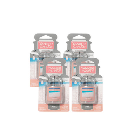 Yankee Candle Car Jar Ultimate Hanging Car Air Fresheners, Pink Sands, 0.96 oz (Pack of 4)