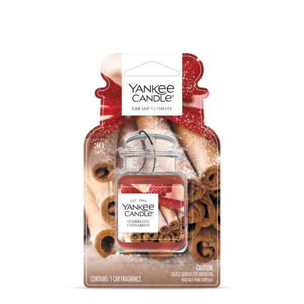 Yankee Candle Car Jar Ultimate Hanging Car Air Fresheners, Sparkling Cinnamon, 0.96 oz (Pack of 4)