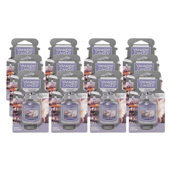 Yankee Candle Car Jar Ultimate, Lavender Vanilla, 0.96 oz (Pack of 12)