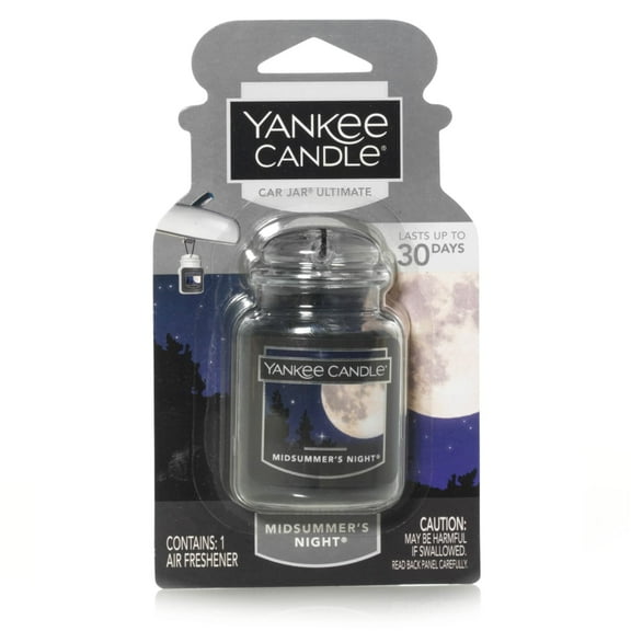 Yankee Candle Car Jar Ultimate Mid Summer's Night Scent, Hanging Car Air Freshener, 1 Count